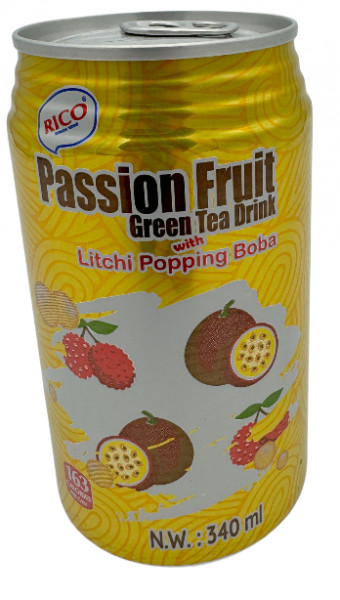 Passionfrucht Grüntee Litschi Popping, 340 ml